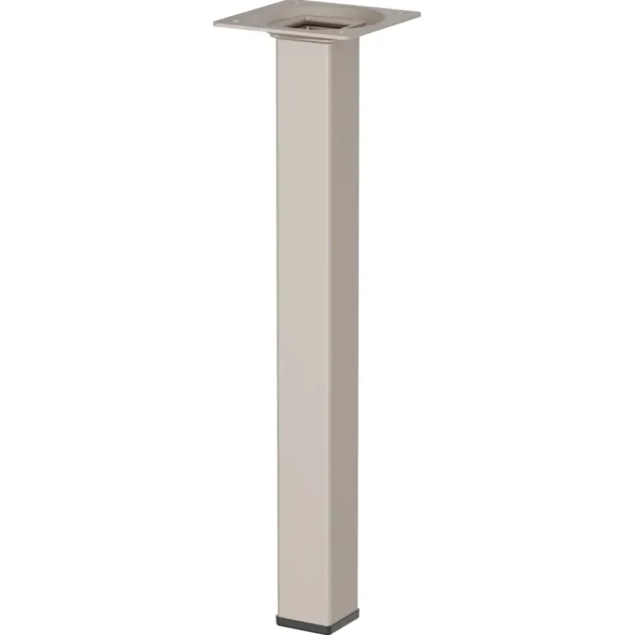 Duraline meubelpoot vierkant zand / beige staal 2,5x2,5x25 cm