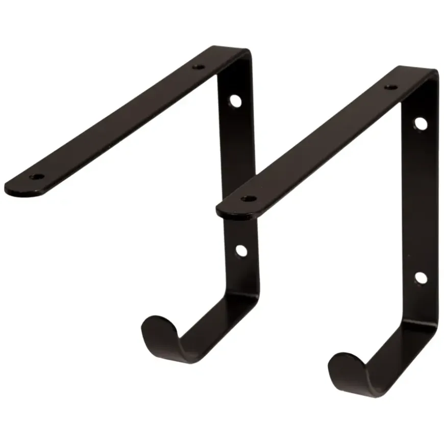 Duraline plankdrager zwart metaal 22x14,5cm 2 stuks