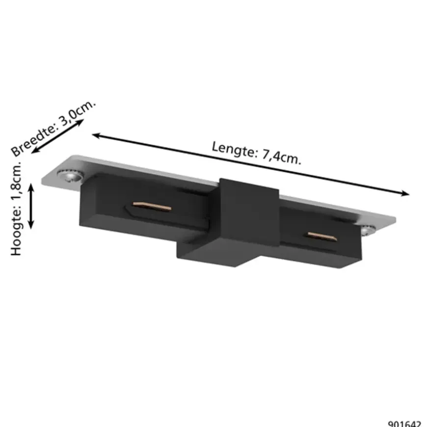 EGLO EasyTrack railverlichting koppelstuk recht zwart