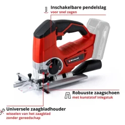 Einhell 18V accu decoupeerzaag TE-JS 18/80 LI zonder accu