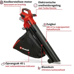 Einhell 18V bladblazer/-zuiger Venturro 18/210 (zonder accu)