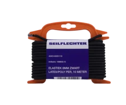 Seilflechter ELASTIEK LATEX/POLY 6MM ZWART 10MTR