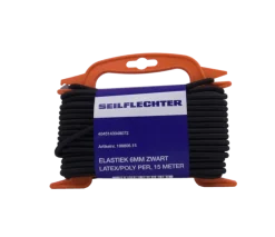 Seilflechter ELASTIEK LATEX/POLY 6MM ZWART 15MTR