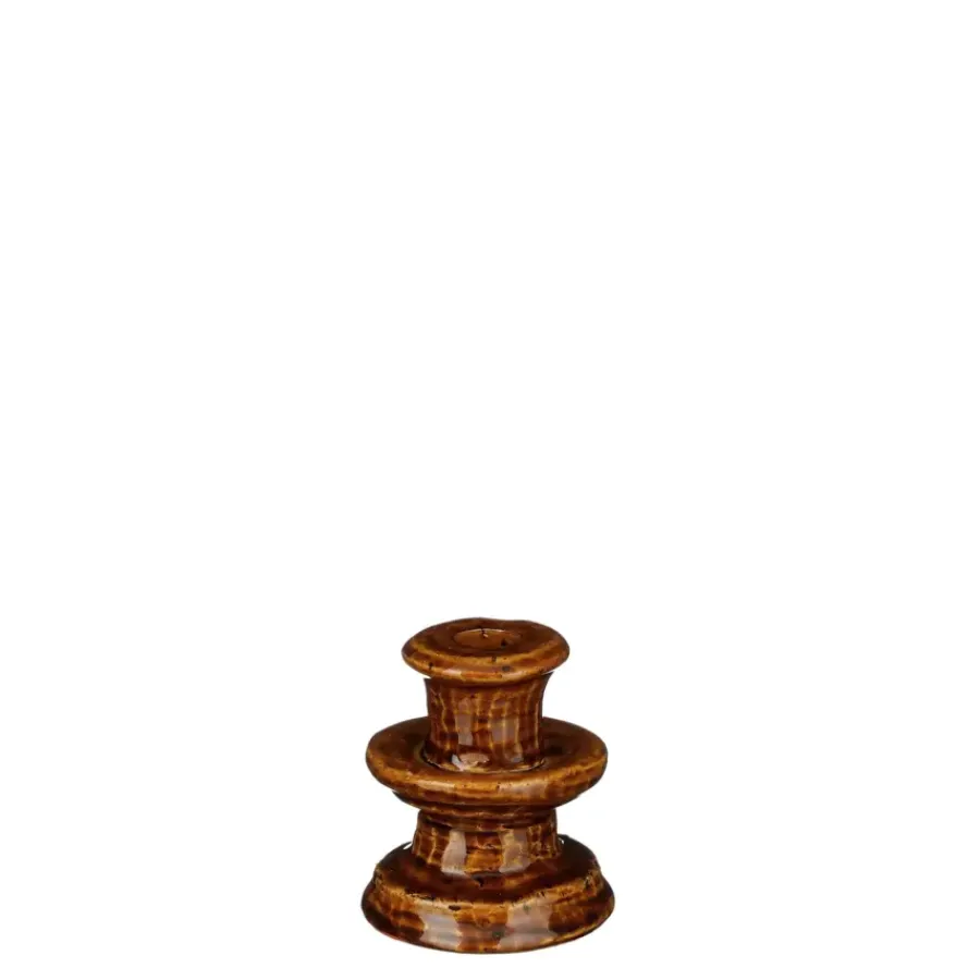 Geen Elena kandelaar bruin - h10xd8,5cm