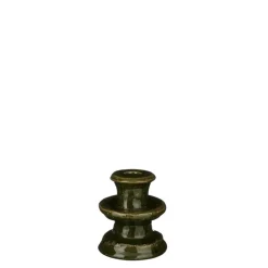 Geen Elena kandelaar groen - h10xd8,5cm