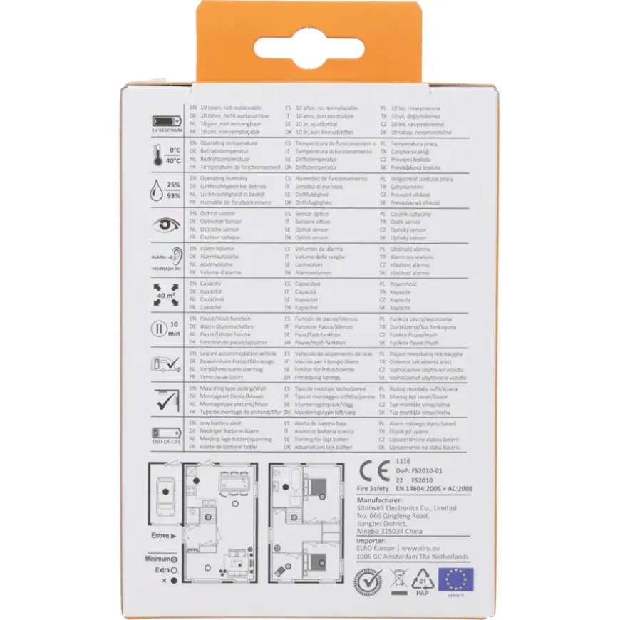 Elro FS2010 optische rookmelder inclusief 10 jaar lithium batterij