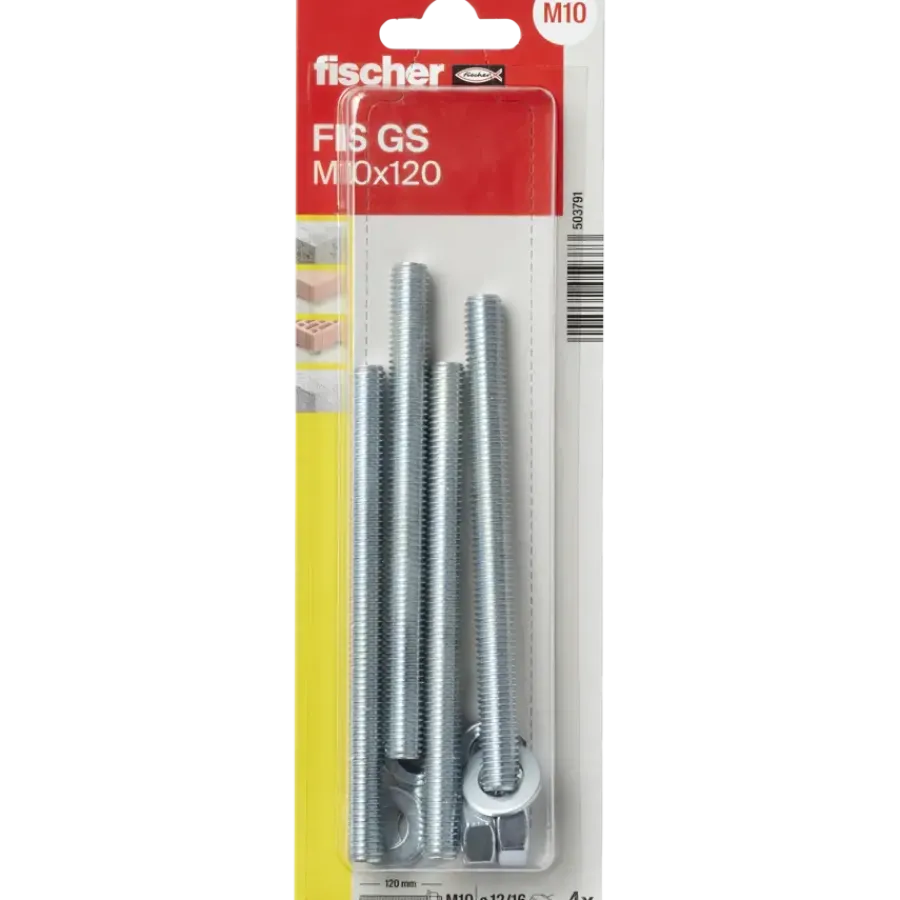 Fischer Chemisch anker Draadstang FIS GS M10x120mm 4 stuks