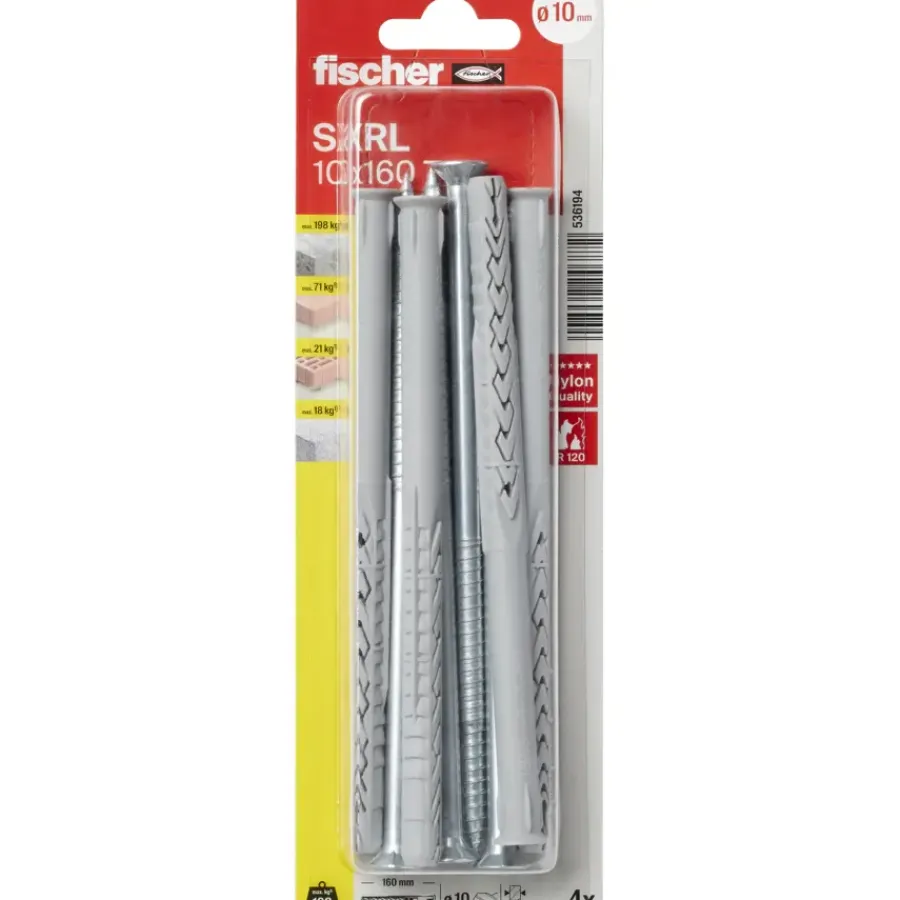 Fischer Constructieplug SXRL 10x160mm met torx schroef 4 stuks