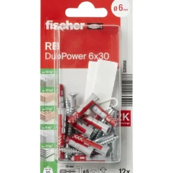 Fischer DuoPower plankbevestigingset 6x30 mm 12 stuks