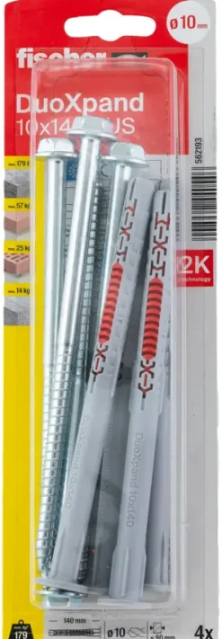 Fischer DuoXpand constructieplug 10x140 mm 4 stuks