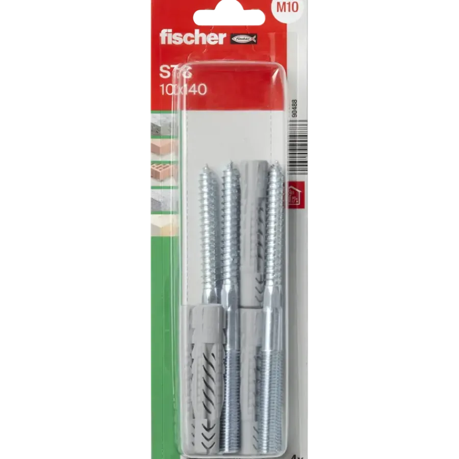 Fischer Stokschroef STS 10x100 mm met UX-plug 4 stuks