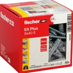 Fischer SX plus plug met schroef PZ2 8x40 mm 50 stuks