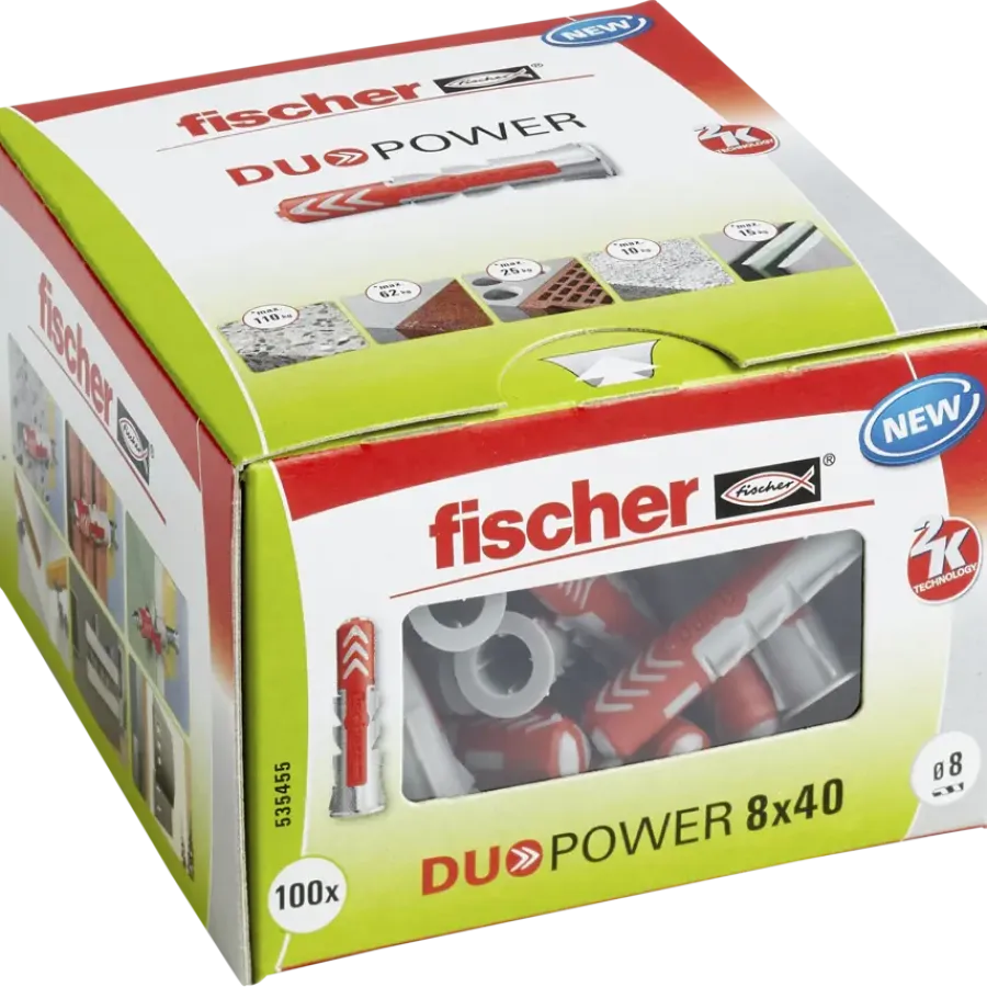 Fischer Universeelplug DuoPower 8x40mm 100 stuks