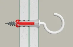 Fischer Universeelplug DuoPower 6x30mm met witte schroefhaak 6 stuks