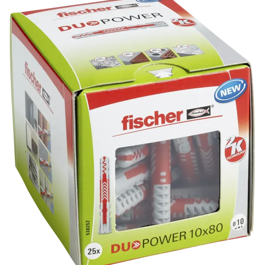 Fischer Universeelplug DuoPower 10x80 mm 25 stuks