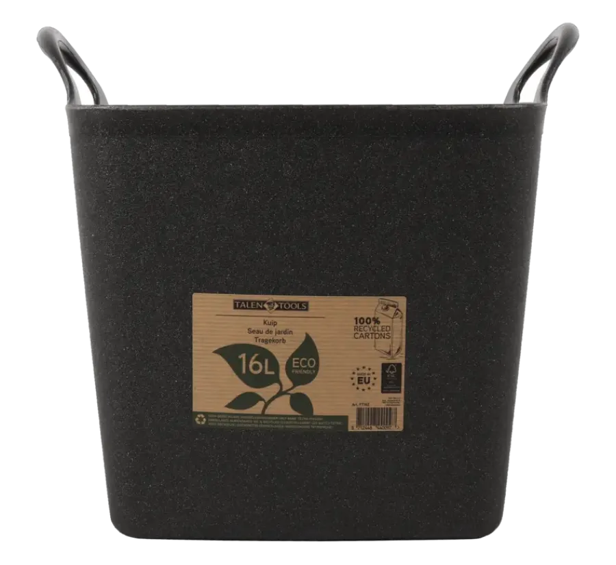 Talen Tools Flexibele kuip / emmer Zwart 16L (100% gerecycled)