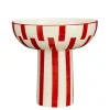 Geen Fruit schaal op standaard rood - h28xd28,5cm