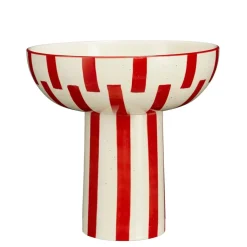 Geen Fruit schaal op standaard rood - h28xd28,5cm