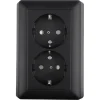 Gira E2 Inbouw Dubbel Geaard Stopcontact Mat Zwart