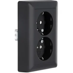 Gira E2 Inbouw Dubbel Geaard Stopcontact Mat Zwart