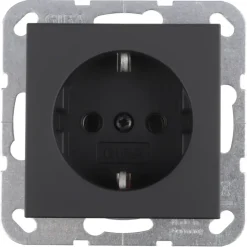 Gira E2 Inbouw Enkel Geaard Stopcontact Mat Zwart