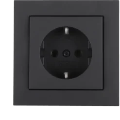 Gira E2 Inbouw Enkel Geaard Stopcontact Mat Zwart