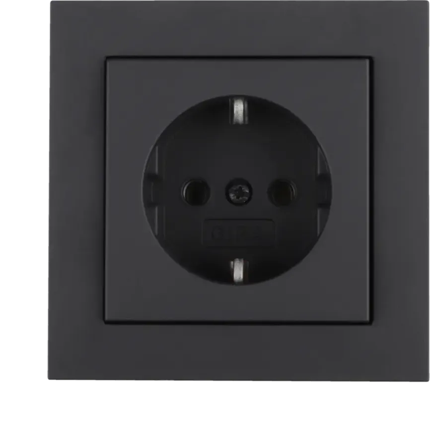 Gira E2 Inbouw Enkel Geaard Stopcontact Mat Zwart