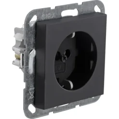 Gira E2 Inbouw Enkel Geaard Stopcontact Mat Zwart