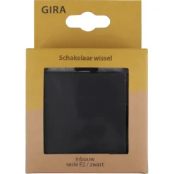 Gira E2 Inbouw Wisselschakelaar Mat Zwart