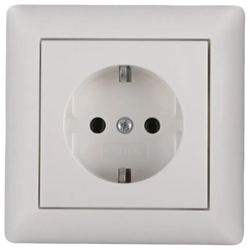 Gira ST55 inbouw enkel geaard stopcontact wit