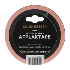 Goudmeester professionele schilderstape kwetsbare ondergrond 50 m x 25 mm