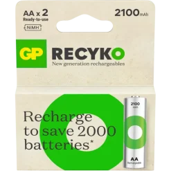 GP Batterij Oplaadbaar AA NiMH 2100mAh ReCyko 1,2V 2 Stuks