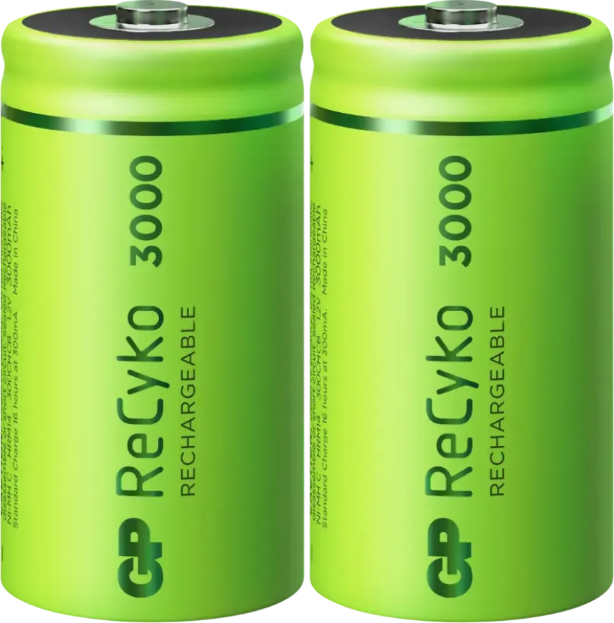 GP Batterij Oplaadbaar C Baby NiMH 3000mAh ReCyko 1,2V 2 Stuks