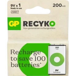 GP Batterij Oplaadbaar 9V NiMH 200mAh ReCyko 8,4V 1 Stuk
