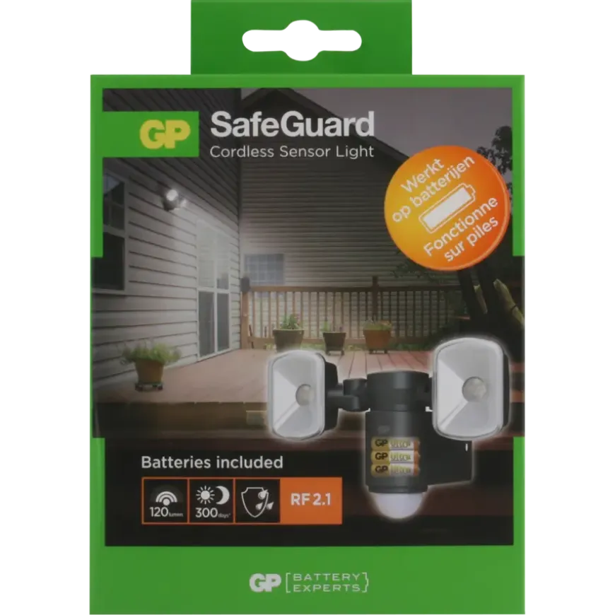 GP Safeguard LED buitenlamp op batterijen met bewegingsmelder