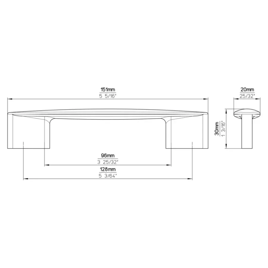 Siro Greep Alieke rvs look 152mm