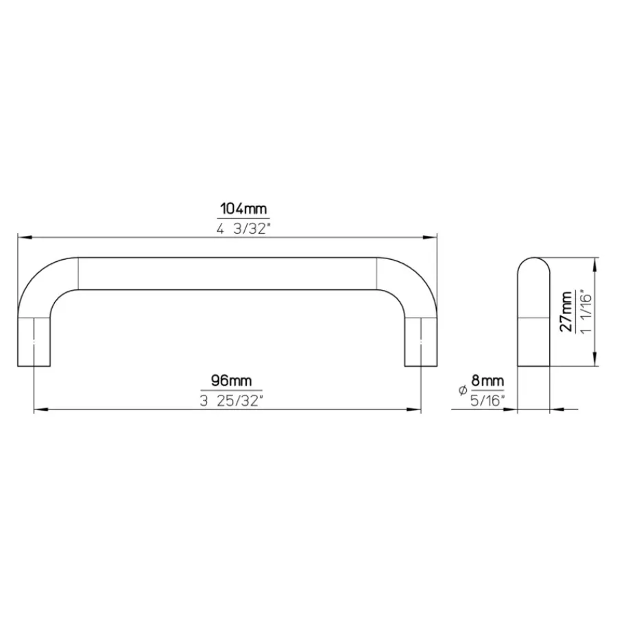 Siro Greep Anke chroom glans 104mm