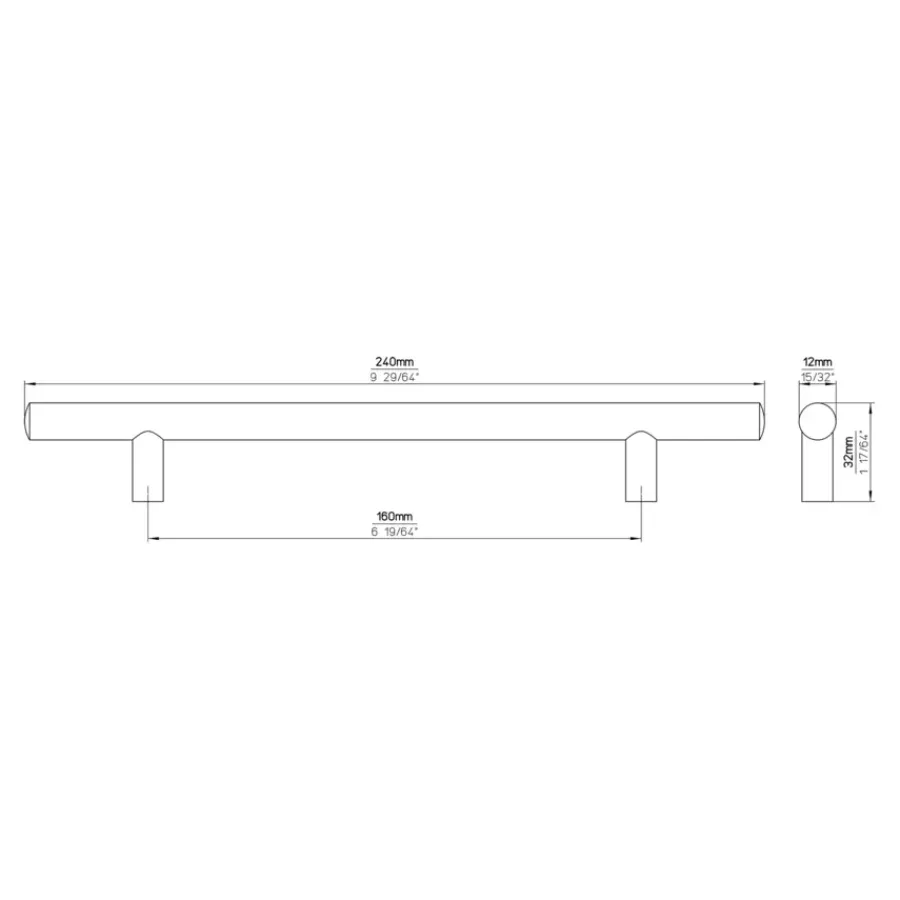 Siro Greep Romy chroom glans 240mm