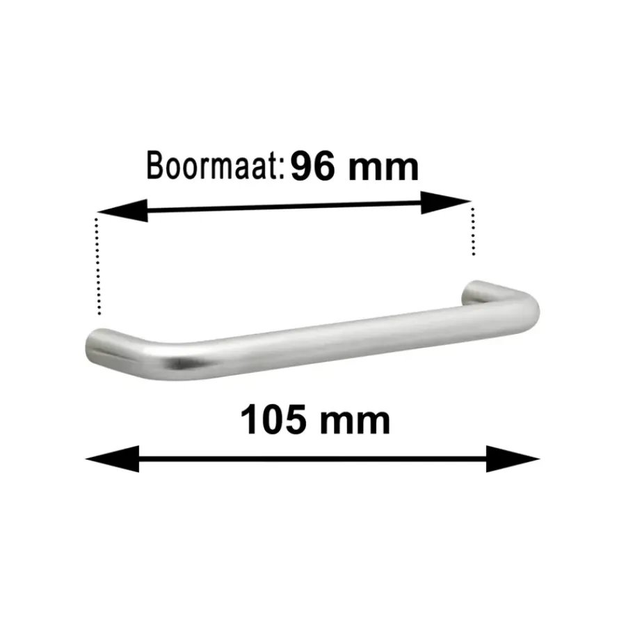 Geen Greep Ronny rvs 105mm