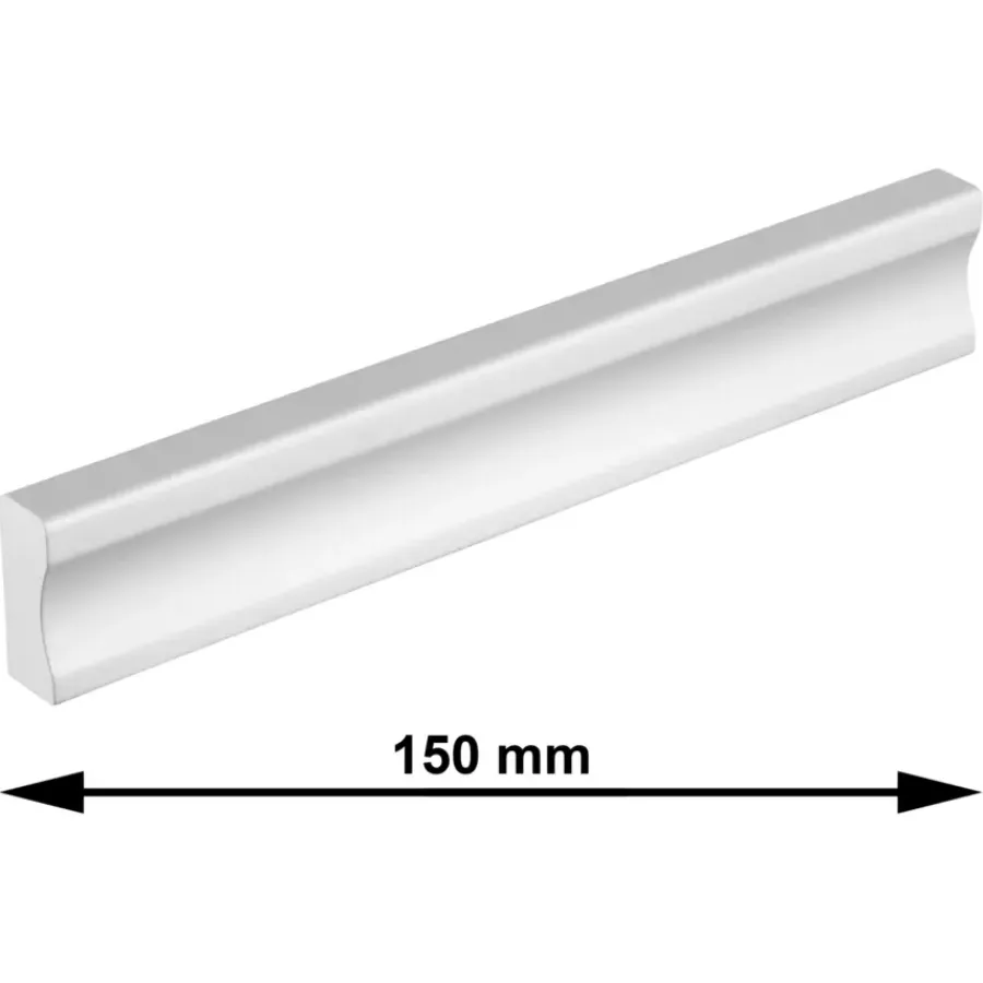 Geen Greep Vierkant aluminium 150mm