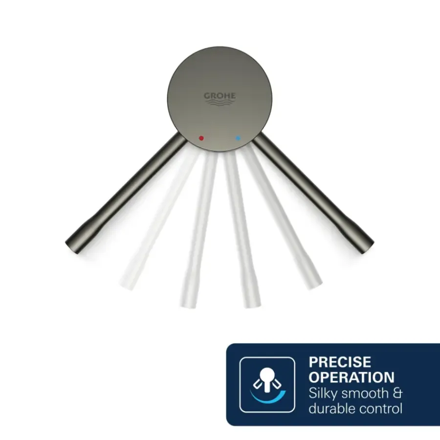 Grohe Colours wastafel inbouwkraan Essence New L 2-gats grafiet