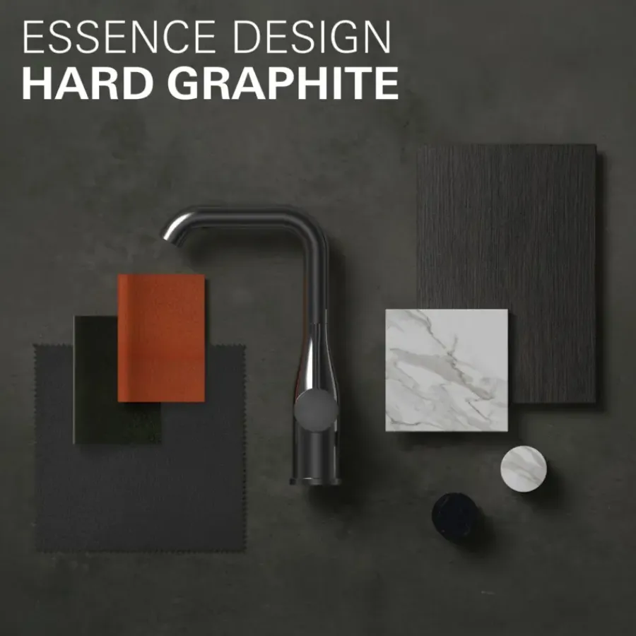 Grohe Colours wastafel inbouwkraan Essence New M 2-gats grafiet