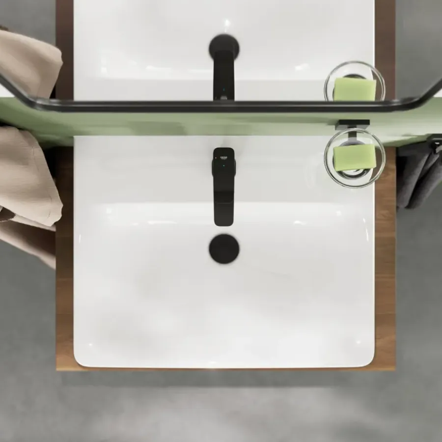 Grohe Dice wastafelmengkraan S-Size Push open Mat Zwart