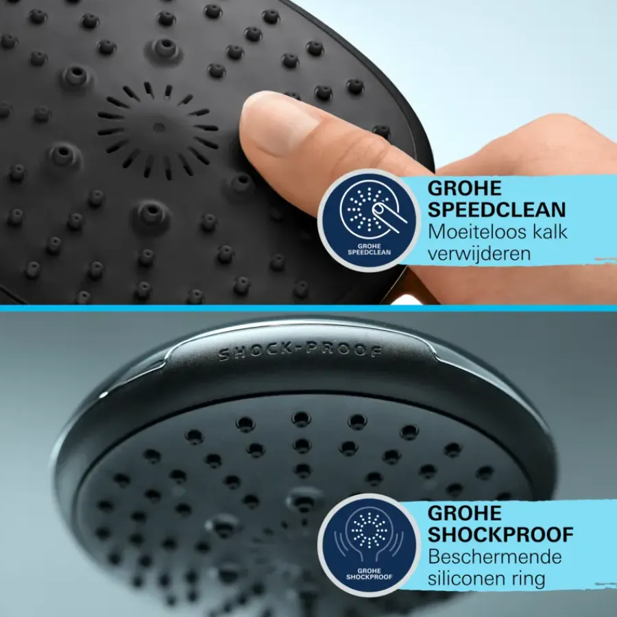 Grohe douchekop Quickfix Vitalio Comfort handdouche waterbesparend 2 standen ø 11 cm chroom