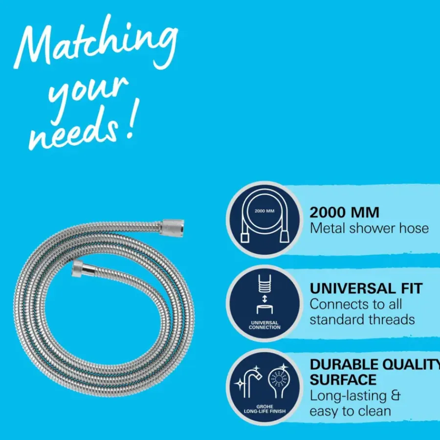 Grohe doucheslang VitalioFlex Metal metaal 200 cm chroom