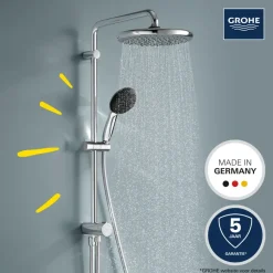 Grohe Douchesysteem Vitalio Start 250 met omstelling Rond, Max. 8,0L/M Bij 3 Bar Chroom - hartafstand kraan 15 cm