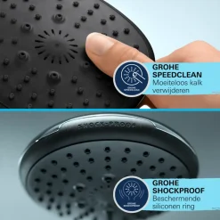 Grohe Douchesysteem Vitalio Start 250 met omstelling Rond, Max. 8,0L/M Bij 3 Bar Chroom - hartafstand kraan 15 cm