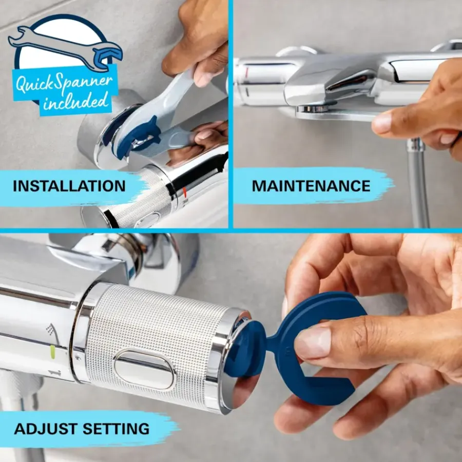 Grohe Douchesysteem Vitalio Comfort 250 met thermostaatkraan, Max. 8,0L/M Bij 3 Bar - Chroom - hartafstand kraan 15 cm