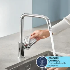 Grohe keukenkraan Quickfix Start uitrekbaar zwart