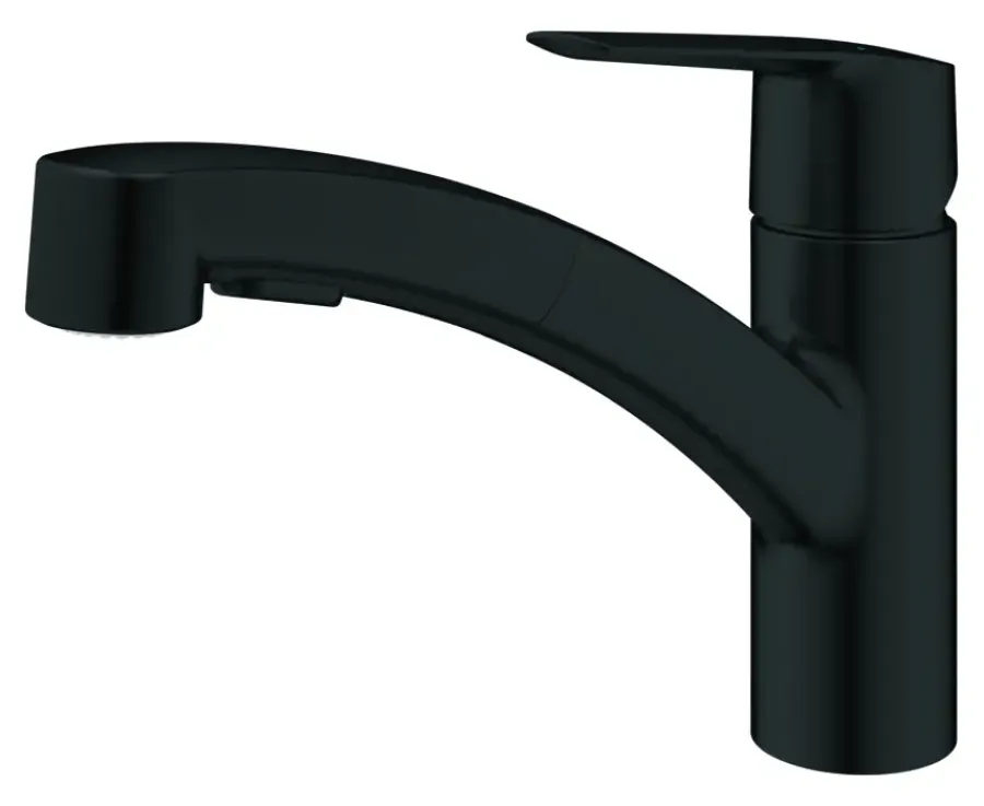 Grohe keukenkraan Quickfix Start uitrekbaar zwart
